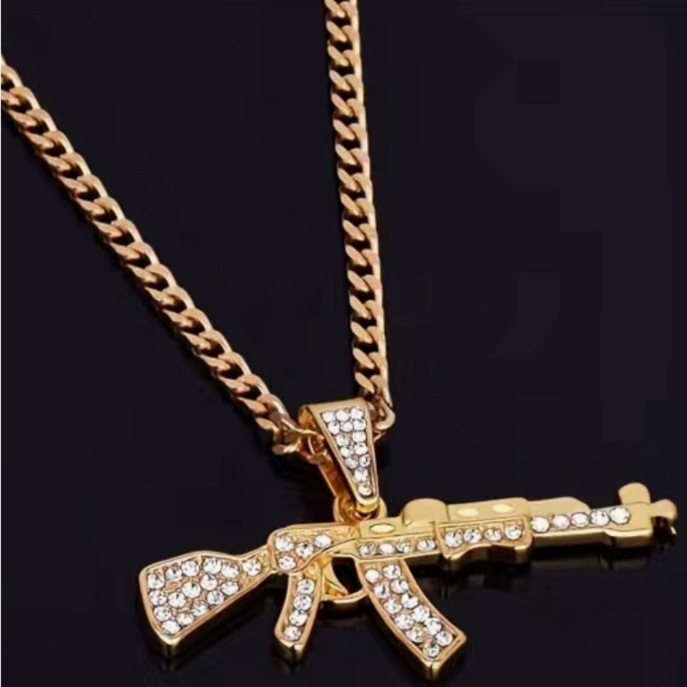 24k AK-47 gold chain